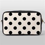 Polka Dots - Black on Linen Toiletries Bag (One Side)