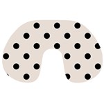 Polka Dots - Black on Linen Travel Neck Pillow