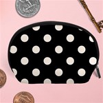 Polka Dots - Linen on Black Accessory Pouch (Large)