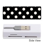 Polka Dots - Linen on Black Memory Card Reader (Stick)