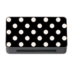 Polka Dots - Linen on Black Memory Card Reader with CF