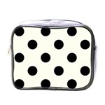 Polka Dots - Black on Ivory Mini Toiletries Bag (One Side)