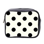 Polka Dots - Black on Ivory Mini Toiletries Bag (Two Sides)