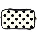 Polka Dots - Black on Ivory Toiletries Bag (One Side)