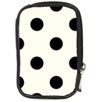 Polka Dots - Black on Ivory Compact Camera Leather Case