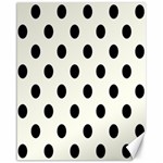 Polka Dots - Black on Ivory Canvas 16  x 20 