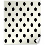 Polka Dots - Black on Ivory Canvas 20  x 24 