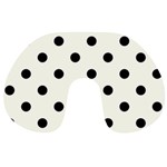 Polka Dots - Black on Ivory Travel Neck Pillow