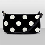 Polka Dots - Ivory on Black Shoulder Clutch Bag