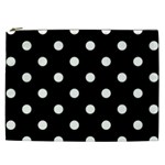 Polka Dots - Ivory on Black Cosmetic Bag (XXL)