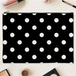 Polka Dots - Ivory on Black Cosmetic Bag (XXXL)