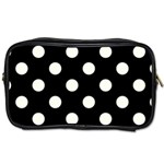 Polka Dots - Ivory on Black Toiletries Bag (Two Sides)