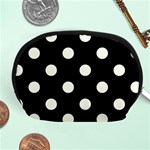 Polka Dots - Ivory on Black Accessory Pouch (Medium)