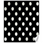 Polka Dots - Ivory on Black Canvas 20  x 24 