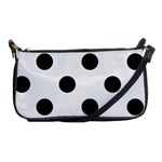 Polka Dots - Black on White Smoke Shoulder Clutch Bag