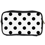 Polka Dots - Black on White Smoke Toiletries Bag (Two Sides)