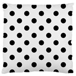 Polka Dots - Black on White Smoke Standard Flano Cushion Case (One Side)