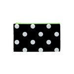 Polka Dots - White Smoke on Black Canvas Cosmetic Bag (XS)