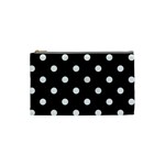 Polka Dots - White Smoke on Black Cosmetic Bag (S)