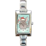 Christmas Chinchilla Rectangle Italian Charm Watch