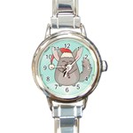 Christmas Chinchilla Round Italian Charm Watch