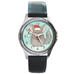 Christmas Chinchilla Round Metal Watch