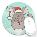 Christmas Chinchilla Round Mousepad