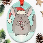 Christmas Chinchilla Ornament (Oval)