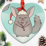 Christmas Chinchilla Ornament (Heart)