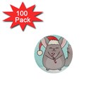 Christmas Chinchilla 1  Mini Button (100 pack) 