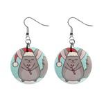 Christmas Chinchilla 1  Button Earrings