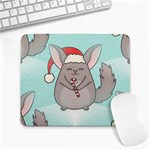 Christmas Chinchilla Large Mousepad