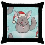 Christmas Chinchilla Throw Pillow Case (Black)