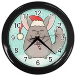 Christmas Chinchilla Wall Clock (Black)