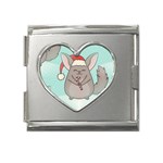 Christmas Chinchilla Mega Link Heart Italian Charm (18mm)