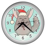 Christmas Chinchilla Wall Clock (Silver)