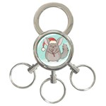 Christmas Chinchilla 3-Ring Key Chain