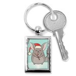 Christmas Chinchilla Key Chain (Rectangle)