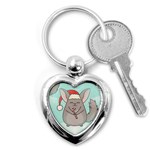 Christmas Chinchilla Key Chain (Heart)