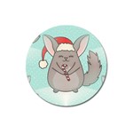 Christmas Chinchilla Magnet 3  (Round)