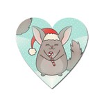 Christmas Chinchilla Magnet (Heart)