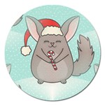 Christmas Chinchilla Magnet 5  (Round)