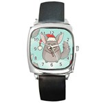 Christmas Chinchilla Square Metal Watch