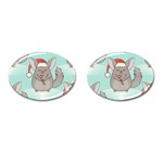 Christmas Chinchilla Cufflinks (Oval)