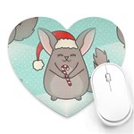 Christmas Chinchilla Heart Mousepad