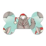 Christmas Chinchilla Dog Tag Bone (Two Sides)