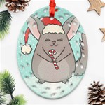 Christmas Chinchilla Oval Filigree Ornament (Two Sides)