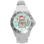 Christmas Chinchilla Round Plastic Sport Watch (L)