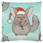 Christmas Chinchilla Large Flano Cushion Case (One Side)