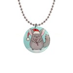 Christmas Chinchilla 1  Button Necklace